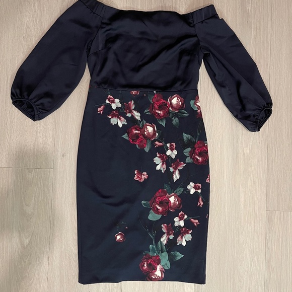 FREE! Navy off shoulder dress - Picture 1 of 4